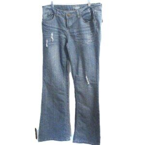 DB Denim New York Womens Distressed Flare Jeans 13X32 Blue